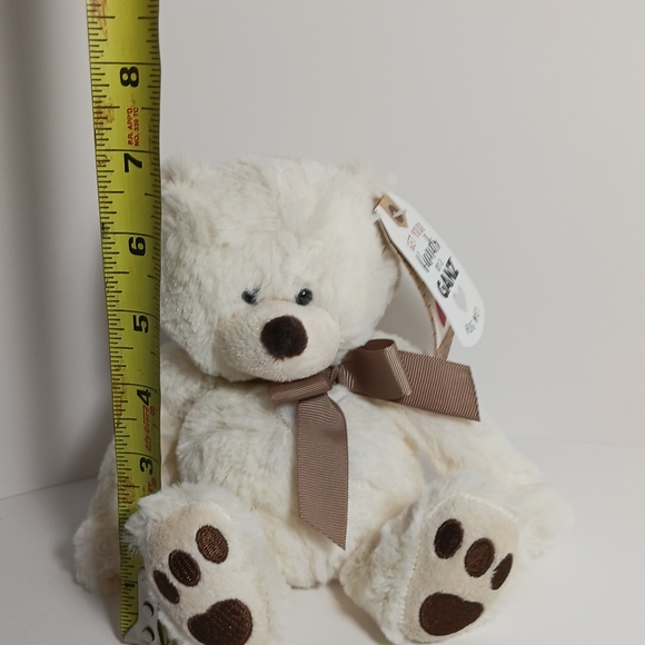 HANDS ON A GANZ Jesse Teddy BEAR STUFFED ANIMAL PLUSH TOY Creamy White Brown - Picture 10 of 10